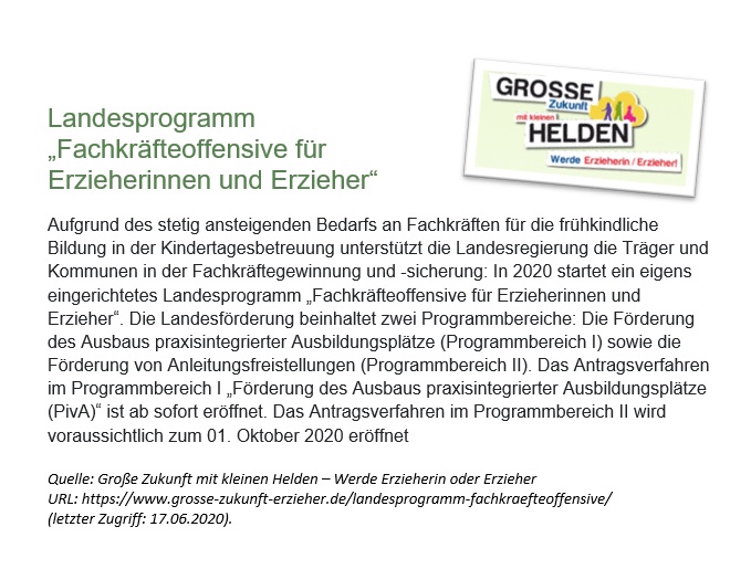 Landesprogramm Fachkraefte Erzieher innen