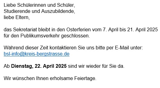 Osterferien